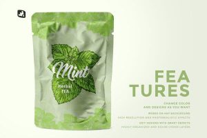 柔性铝箔塑料食品自立袋设计展示样机 免费D06