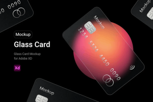 高质量透明银行卡会员信用卡贴图展示样机XD模板 D251